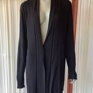 Olivia Sky Women's Black Open Long Cardigan 100% Rayon Knit Size 2X